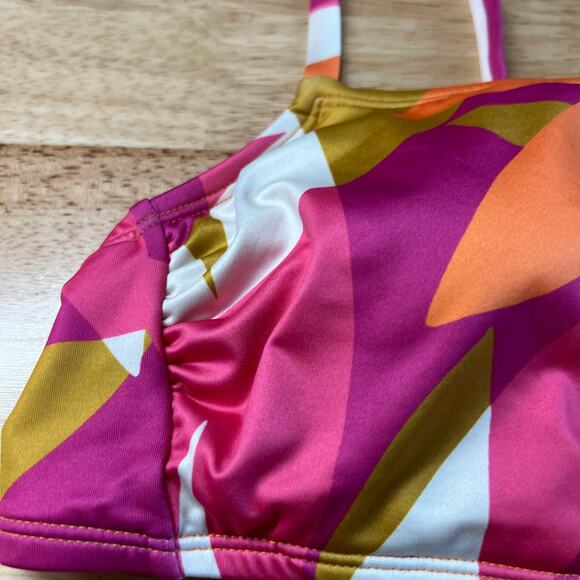 Kona Sol Women's Pink and Orange Abstract Print Bikini Top - Size Medium - NWT - Picture 3 of 8